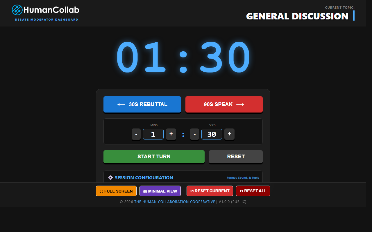 Debate Moderator Dashboard Preview